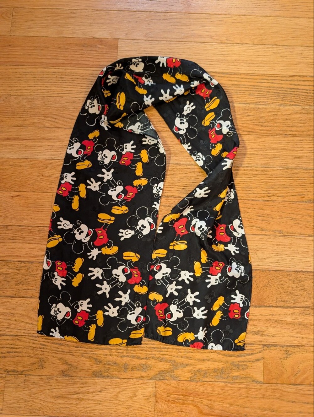 Vintage 80-90s Disney Mickey Mouse All Over Print Silky Scarf Retro Cartoon Y2K